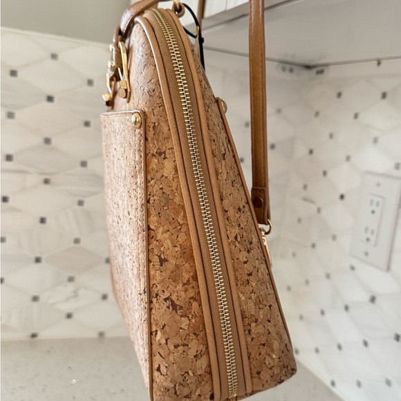 Miztique Daisy Cork Convertible Backpack Purse in a natural tan color - Picture 3 of 16